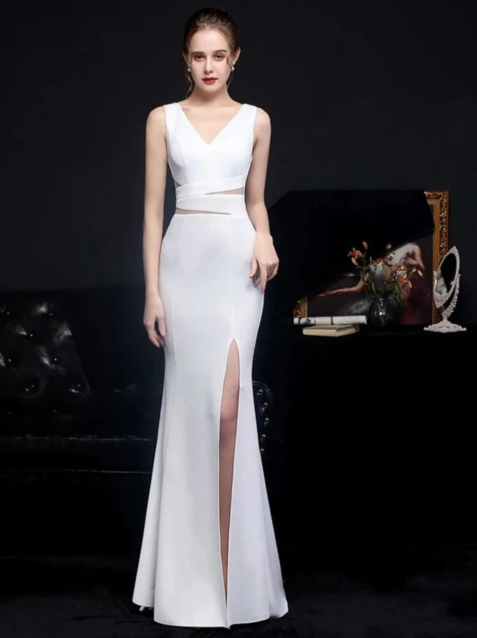 Rafaela - Sukienka elegancka z odkrytymi ramionami ecru